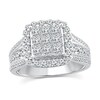 Thumbnail Image 1 of 2 CT. T.W. Princess Multi-Diamond Frame Triple Row Engagement Ring in 10K White Gold