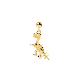 PDPAOLA™ at Zales Cubic Zirconia Skeleton Dinosaur Bead Charm in Sterling Silver with 18K Gold Plate