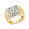 Thumbnail Image 1 of 1 CT. T.W. Square Multi-Diamond Cushion Frame Ring in 10K Gold