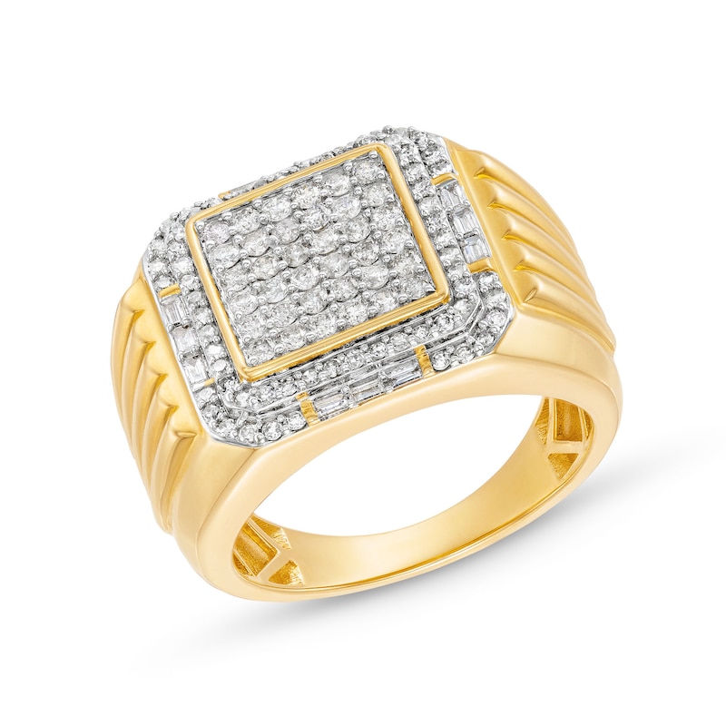Main Image 1 of 1 CT. T.W. Square Multi-Diamond Cushion Frame Ring in 10K Gold