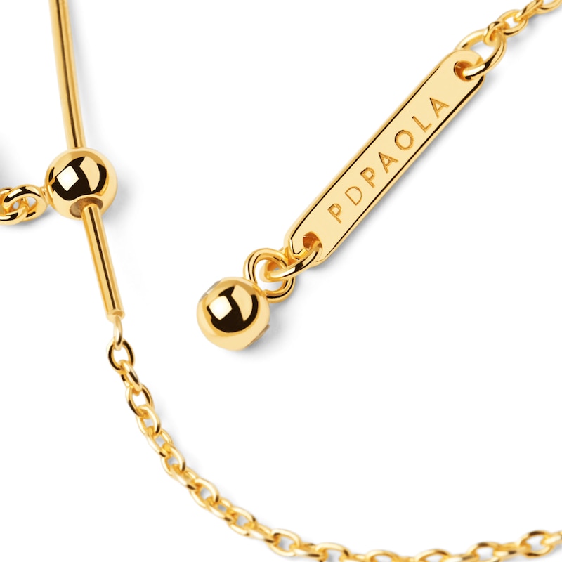 Main Image 2 of PDPAOLA™ at Zales Adjustable Cable Chain Charm Bracelet in Solid Sterling Silver with 18K Gold Plate