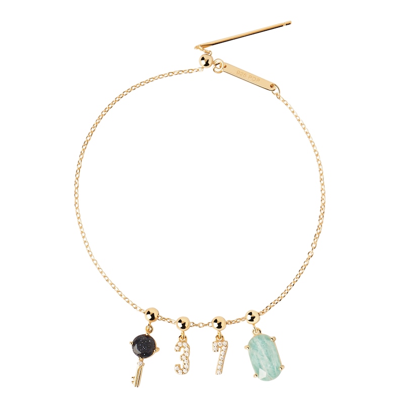 Main Image 4 of PDPAOLA™ at Zales Adjustable Cable Chain Charm Bracelet in Solid Sterling Silver with 18K Gold Plate