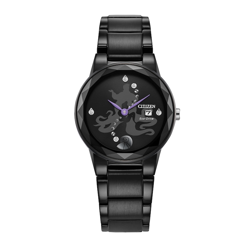 Main Image 1 of Ladies' Citizen Eco-Drive® Villains Ursula Silhouette Black IP Watch with Black Dial (Model: GA1075-68W)
