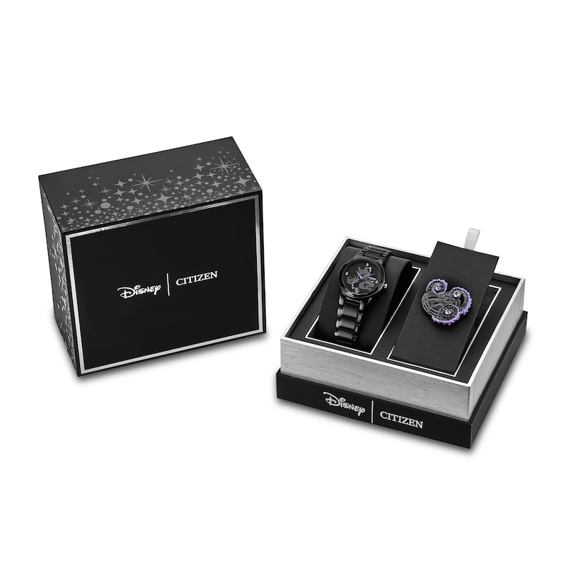 Main Image 5 of Ladies' Citizen Eco-Drive® Villains Ursula Silhouette Black IP Watch with Black Dial (Model: GA1075-68W)
