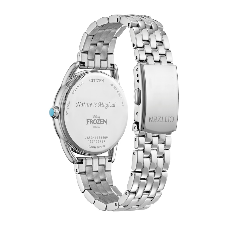 Main Image 6 of Ladies' Citizen Eco-Drive® Disney Frozen Crystal Accent Watch with Light Blue Dial and Pin Box Set (Model: FE7091-61W)