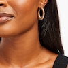Thumbnail Image 2 of 31.0mm Sculpted Hollow 14K Gold Hoop Earrings