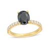 Thumbnail Image 1 of 2-5/8 CT. T.W. Oval Black and White Diamond Engagement Ring in 14K Gold