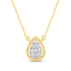 Thumbnail Image 1 of 1/4 CT. T.W. Pear Multi-Diamond Teardrop Bead Edge Necklace in 14K Gold