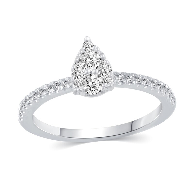 Main Image 1 of 3/8 CT. T.W. Pear Multi-Diamond Engagement Ring in 14K White Gold