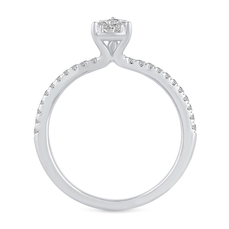 Main Image 3 of 3/8 CT. T.W. Pear Multi-Diamond Engagement Ring in 14K White Gold