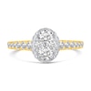 Thumbnail Image 3 of 1 CT. T.W. Oval Multi-Diamond Hidden Halo Engagement Ring in 14K Two-Tone Gold