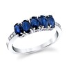 Thumbnail Image 1 of Oval Blue Sapphire and 1/20 CT. T.W. Diamond Five Stone Ring in 14K White Gold