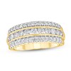 Thumbnail Image 1 of 1 CT. T.W. Diamond Scallop Edge Triple Row Band in 10K Gold