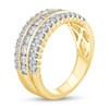 Thumbnail Image 2 of 1 CT. T.W. Diamond Scallop Edge Triple Row Band in 10K Gold