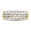 Thumbnail Image 3 of 1 CT. T.W. Diamond Scallop Edge Triple Row Band in 10K Gold