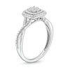 Thumbnail Image 2 of 1/10 CT. T.W. Quad Diamond Cushion Frame Twist Shank Ring in Sterling Silver