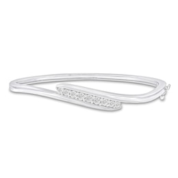 1/4 CT. T.W. Journey Diamond Bypass Bangle in Sterling Silver