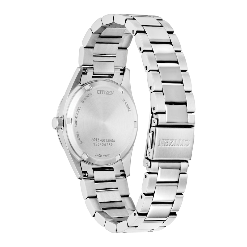 Ladies' Citizen Eco-Drive® Diamond Accent Silver-Tone Watch with Light Blue Dial (Model: EW2700-54L)