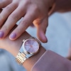 Thumbnail Image 5 of Ladies' Citizen Eco-Drive® Diamond Accent Rose Two-Tone Watch with Pink Dial (Model: EW2706-58X)