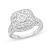 Thumbnail Image 1 of 1 CT. T.W. Diamond Double Cushion Frame Engagement Ring in 10K White Gold