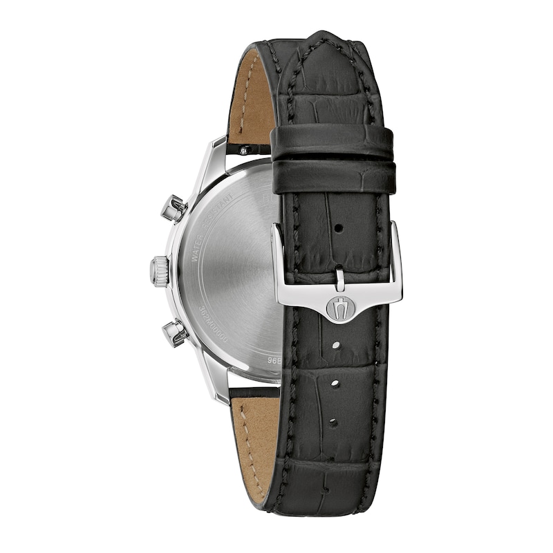 Main Image 3 of Men's Bulova Classic Sutton Black Strap Chronograph Watch with Black Dial (Model: 96B403)