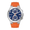 Thumbnail Image 1 of Men's Bulova Maquina Silver-Tone Chronograph Orange Strap Watch with Blue Dial (Model: 96B407)