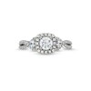 Thumbnail Image 4 of 1 CT. T.W. Diamond Cushion Frame Split Shank Past Present Future® Engagement Ring in 14K White Gold (I/I2)