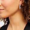 Thumbnail Image 2 of 1 CT. T.W. Diamond Triple Row Oval Hoop Earrings in Sterling Silver