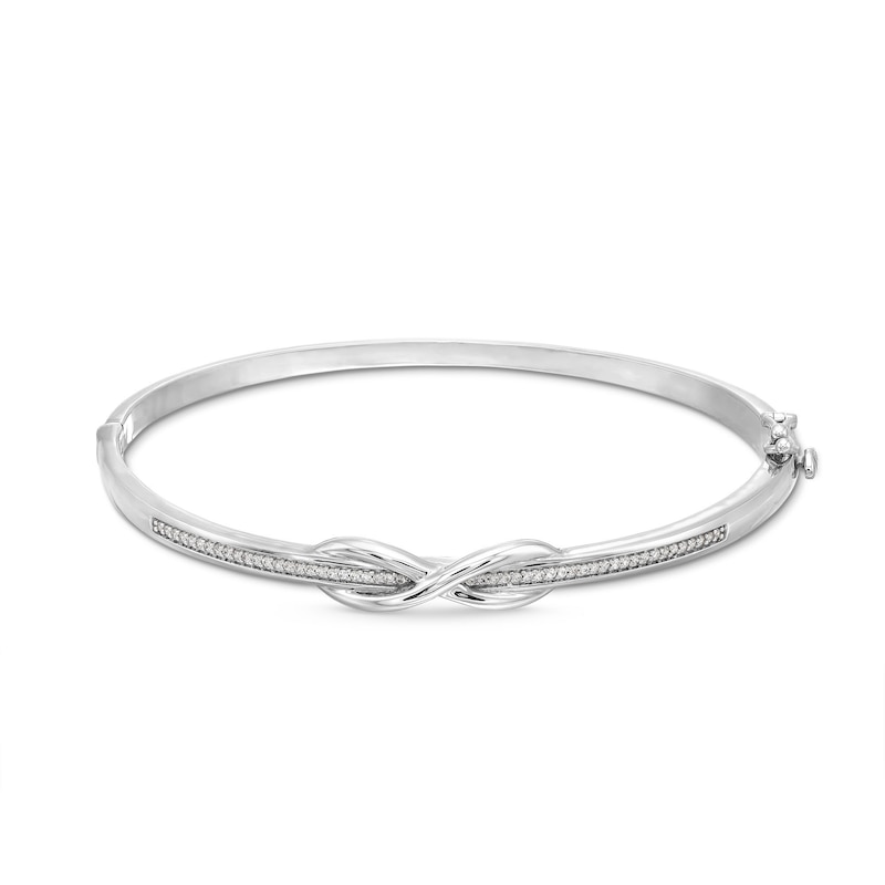 Main Image 1 of 1/5 CT. T.W. Diamond Infinity Overlay Bangle in Sterling Silver