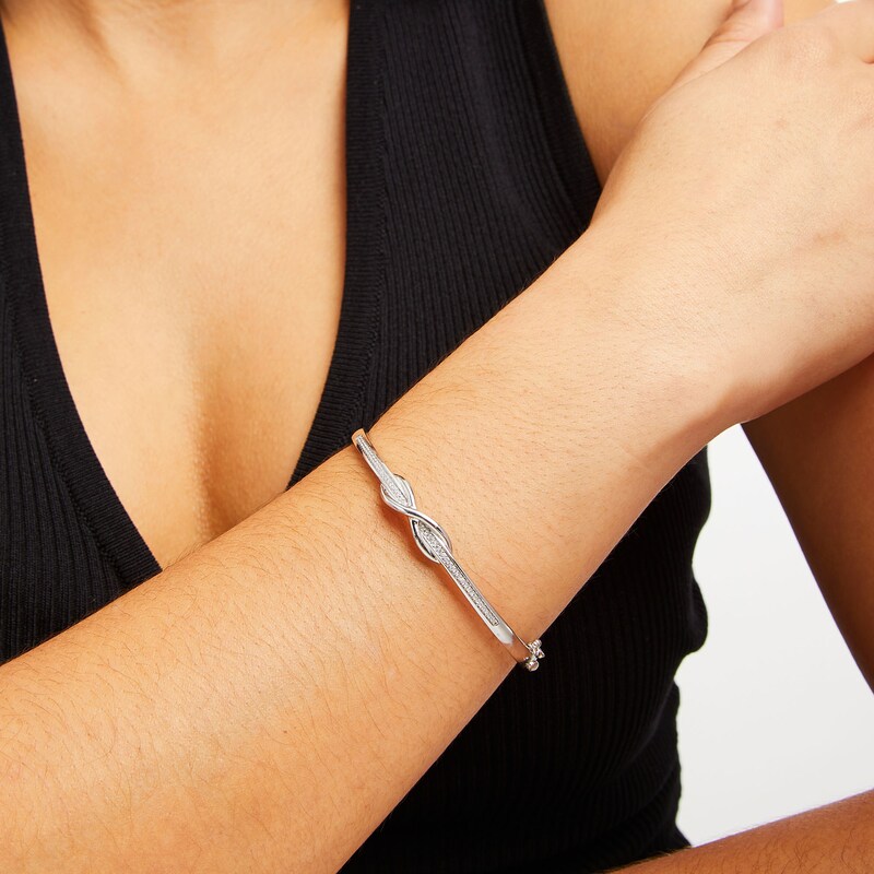 Main Image 2 of 1/5 CT. T.W. Diamond Infinity Overlay Bangle in Sterling Silver