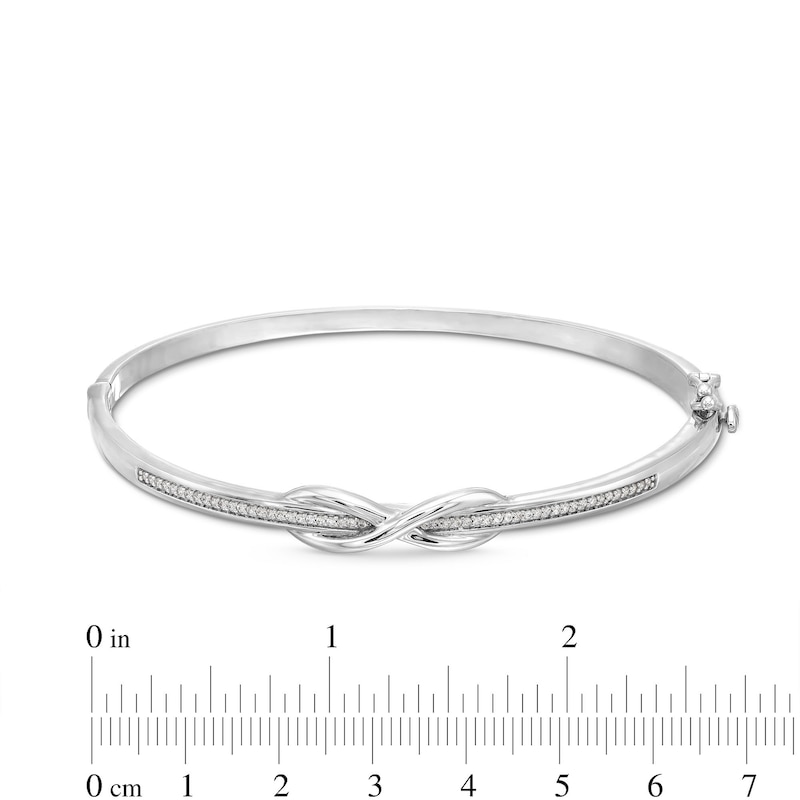 Main Image 3 of 1/5 CT. T.W. Diamond Infinity Overlay Bangle in Sterling Silver