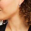 Thumbnail Image 2 of 1/5 CT. T.W. Diamond Infinity Overlay Hoop Earrings in Sterling Silver