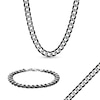 Thumbnail Image 1 of Men's 8.1mm Diamond-Cut Curb Chain Necklace and Bracelet Set in Solid Sterling Silver with Black Ruthenium