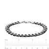 Thumbnail Image 4 of Men's 8.1mm Diamond-Cut Curb Chain Necklace and Bracelet Set in Solid Sterling Silver with Black Ruthenium