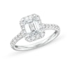 Thumbnail Image 1 of 2 CT. T.W. Certified Emerald-Cut Lab-Grown Diamond Frame Engagement Ring in 14K White Gold (F/SI2)