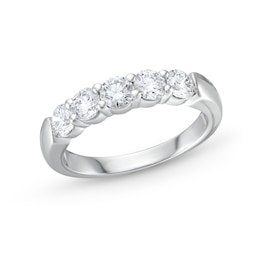 1 CT. T.W. Certified Lab-Grown Diamond Five Stone Band in 10K White Gold (F/SI2)