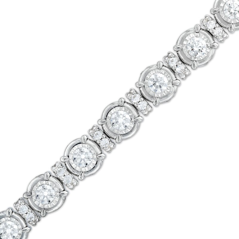 Main Image 1 of 10 CT. T.W. Certified Lab-Grown Diamond Spacer Line Bracelet in 10K White Gold (I/I1)