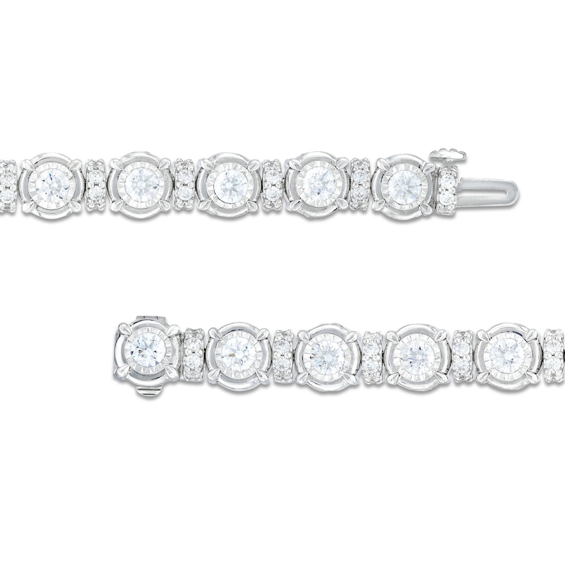 Main Image 3 of 10 CT. T.W. Certified Lab-Grown Diamond Spacer Line Bracelet in 10K White Gold (I/I1)