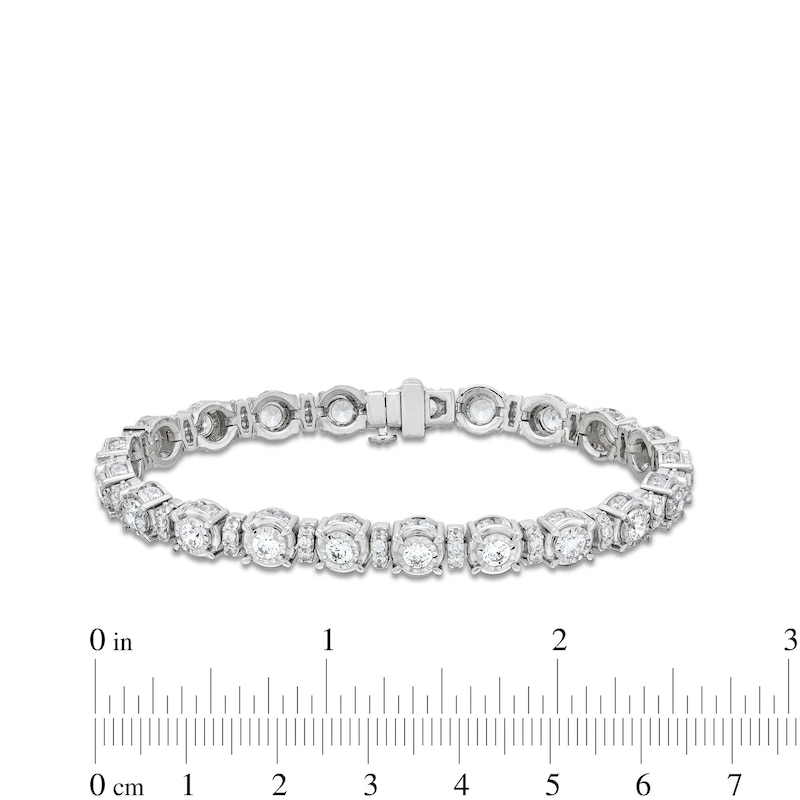 Main Image 4 of 10 CT. T.W. Certified Lab-Grown Diamond Spacer Line Bracelet in 10K White Gold (I/I1)