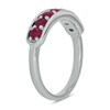 Thumbnail Image 2 of 3.0mm Lab-Created Ruby Seven Stone Sideways Bar Band in 10K White Gold