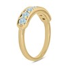 Thumbnail Image 2 of 3.0mm Aquamarine Seven Stone Sideways Bar Band in 10K Gold