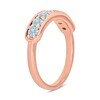 Thumbnail Image 2 of 3.0mm Aquamarine Seven Stone Sideways Bar Band in 10K Rose Gold