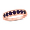 Thumbnail Image 1 of 3.0mm Amethyst Seven Stone Sideways Bar Band in 10K Rose Gold
