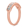 Thumbnail Image 2 of 3.0mm White Lab-Created Sapphire Seven Stone Sideways Bar Band in 10K Rose Gold