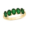 Thumbnail Image 1 of Oval Lab-Created Emerald Five Stone Band in 10K Gold