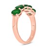 Thumbnail Image 2 of Oval Lab-Created Emerald Five Stone Band in 10K Rose Gold