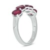 Thumbnail Image 2 of Oval Lab-Created Ruby Five Stone Band in 10K White Gold