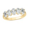Thumbnail Image 1 of Oval White Lab-Created Sapphire Five Stone Band in 10K Gold