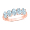 Thumbnail Image 0 of Oval Aquamarine Five Stone Band in 10K Rose Gold