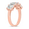 Thumbnail Image 2 of Emerald-Cut White Lab-Created Sapphire Five Stone Band in 10K Rose Gold